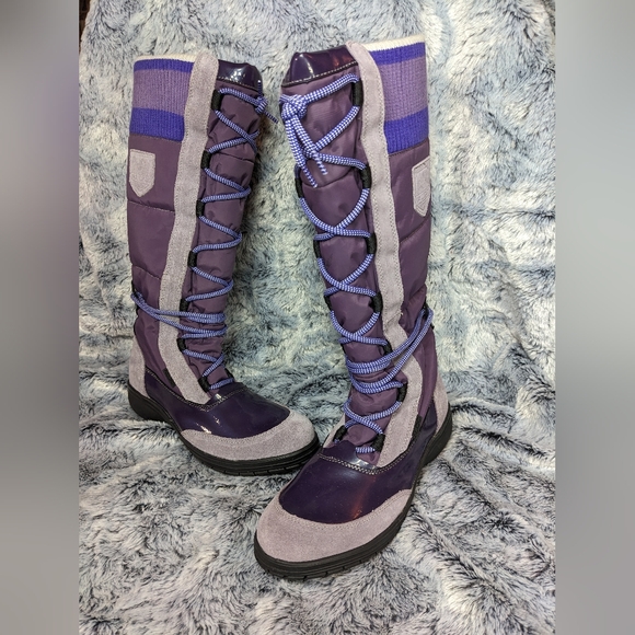 Aldo Under Knee Purple Winter Apres ski boots, Size 8, barely worn, slip on - Picture 4 of 13